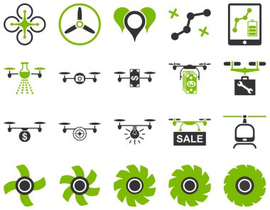 Hava uçak ve quadcopter aracı simgeler