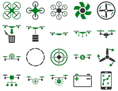 Hava uçak ve quadcopter aracı simgeler