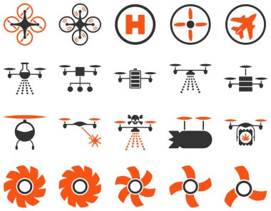 Hava uçak ve quadcopter aracı simgeler