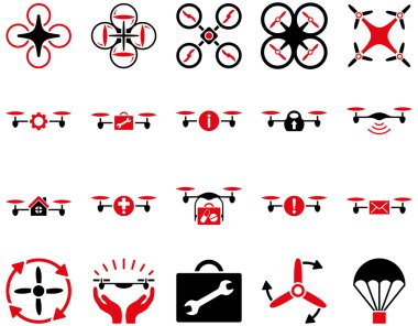 Hava uçak ve quadcopter aracı simgeler