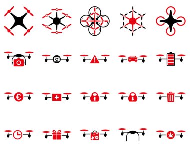 Hava uçak ve quadcopter aracı simgeler