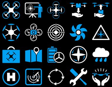 Hava uçak ve quadcopter aracı simgeler