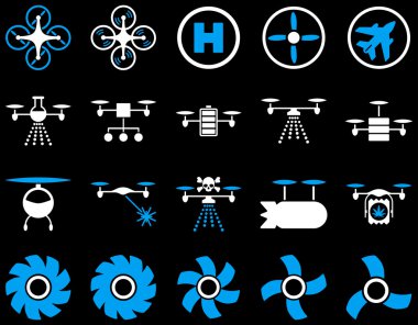 Hava uçak ve quadcopter aracı simgeler