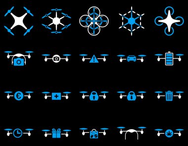 Hava uçak ve quadcopter aracı simgeler