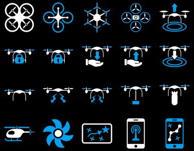 Hava uçak ve quadcopter aracı simgeler