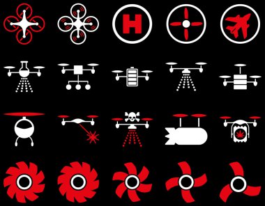 Hava uçak ve quadcopter aracı simgeler