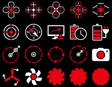 Hava uçak ve quadcopter aracı simgeler