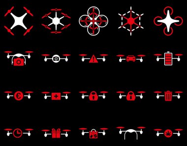 Hava uçak ve quadcopter aracı simgeler