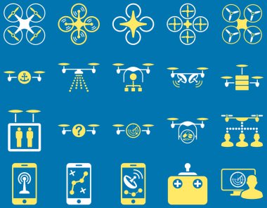 Hava uçak ve quadcopter aracı simgeler