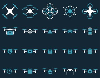 Hava uçak ve quadcopter aracı simgeler