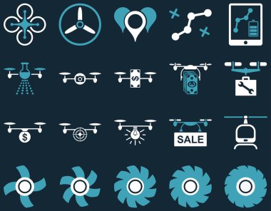 Hava uçak ve quadcopter aracı simgeler