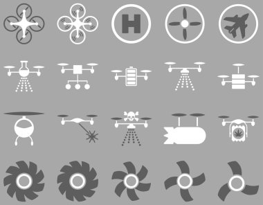 Hava uçak ve quadcopter aracı simgeler