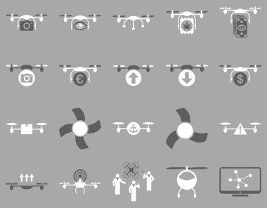 Hava uçak ve quadcopter aracı simgeler