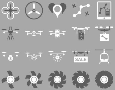 Hava uçak ve quadcopter aracı simgeler