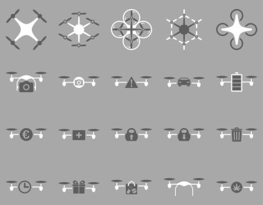 Hava uçak ve quadcopter aracı simgeler