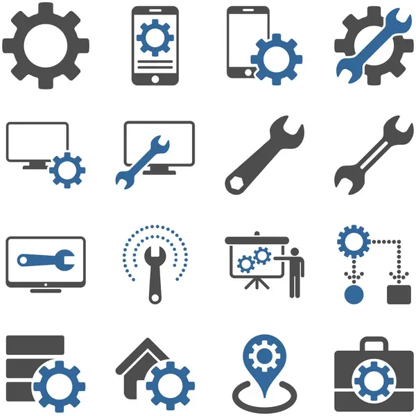 Options and service tools icon set — Stock Photo, Image