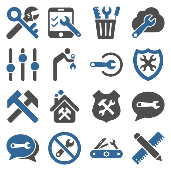 Opciones y herramientas de servicio icono conjunto —  Fotos de Stock