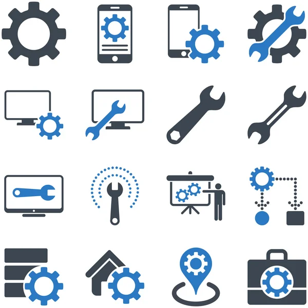 Seçenekleri ve hizmet araçları simge seti