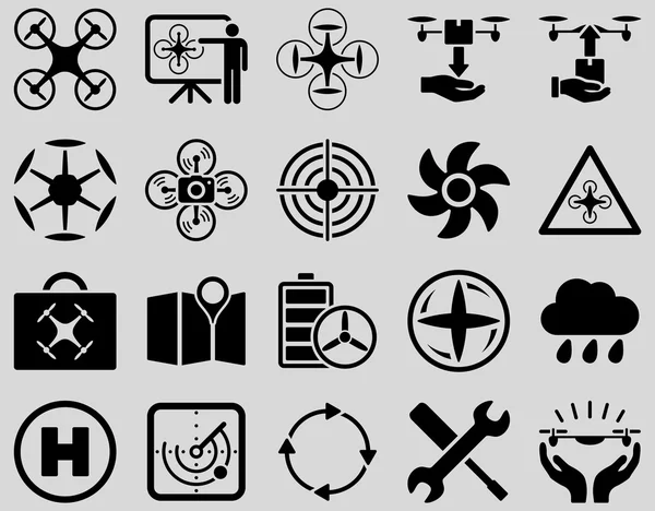 Hava uçak ve quadcopter aracı simgeler