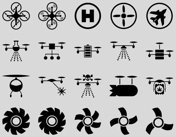 Iconos de herramientas de dron de aire y quadcopter —  Fotos de Stock