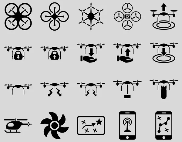 Air drone and quadcopter tool icons — Stock Photo, Image