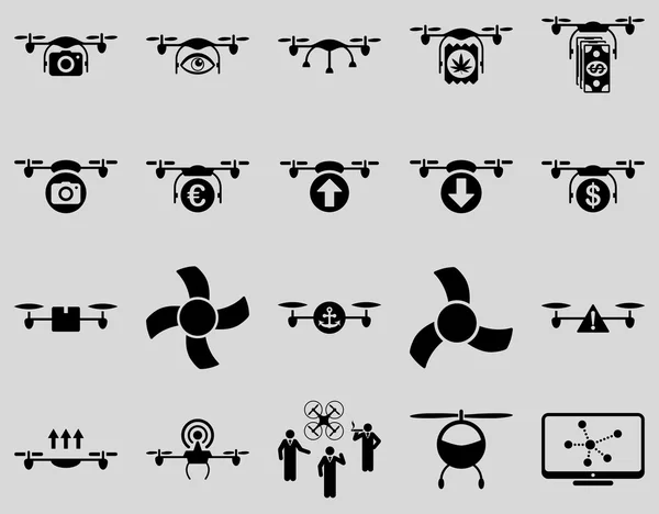 Air drone and quadcopter tool icons — Stock Photo, Image