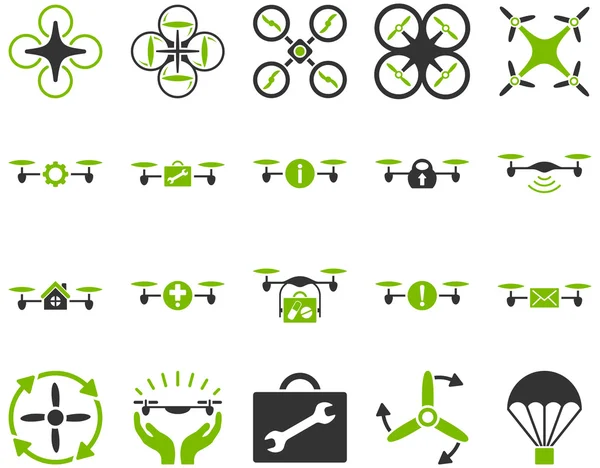 Иконки воздушных дронов и квадрокоптеров — стоковое фото