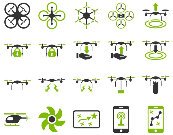 Ícones da ferramenta do drone e do quadcopter do ar — Fotografia de Stock