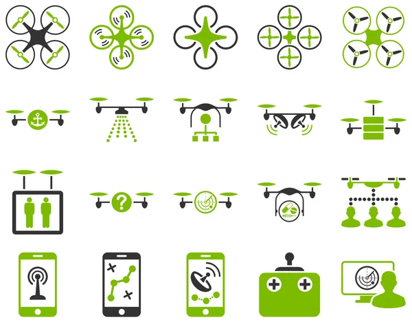 Air drone and quadcopter tool icons — Stock Photo, Image