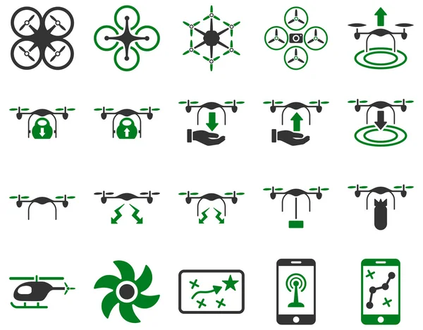 Iconos de herramientas de dron de aire y quadcopter — Foto de Stock