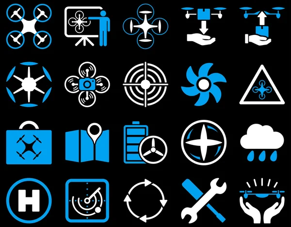 Air drone and quadcopter tool icons — Stock Photo, Image