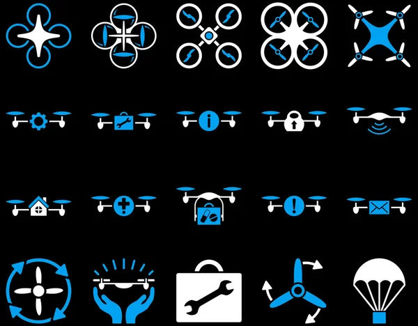 Hava uçak ve quadcopter aracı simgeler