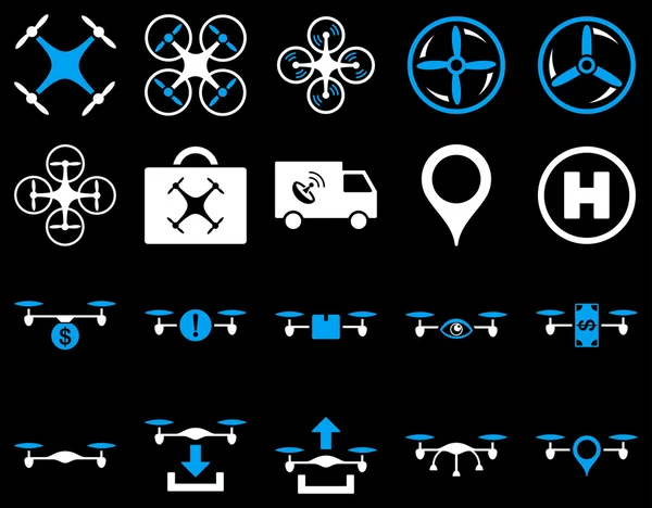 Air drone and quadcopter tool icons — Stock Photo, Image