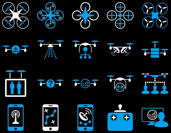 Hava uçak ve quadcopter aracı simgeler