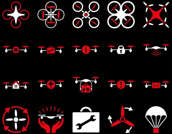 Air drone and quadcopter tool icons — Stock Photo, Image