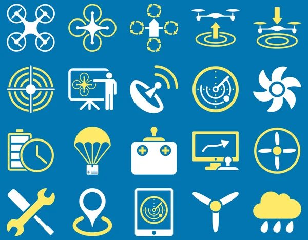 Air drone and quadcopter tool icons — Stock Photo, Image