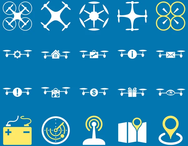 Air drone and quadcopter tool icons — Stock Photo, Image