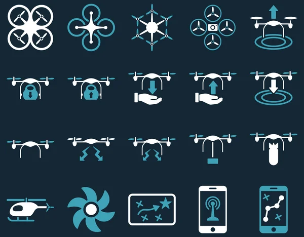 Iconos de herramientas de dron de aire y quadcopter — Foto de Stock