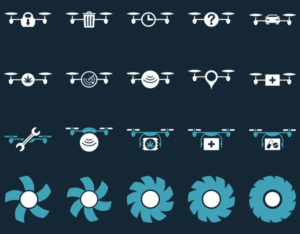 Iconos de herramientas de dron de aire y quadcopter —  Fotos de Stock