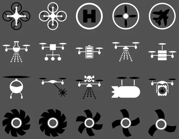 Drone i Quadkoptera ikony narzędzia pneumatyczne — Zdjęcie stockowe