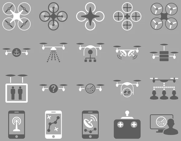 Air drone and quadcopter tool icons — Stock Photo, Image