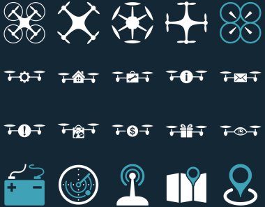 Hava uçak ve quadcopter aracı simgeler