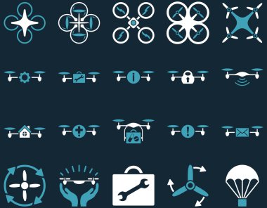 Hava uçak ve quadcopter aracı simgeler