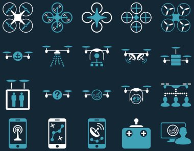 Hava uçak ve quadcopter aracı simgeler