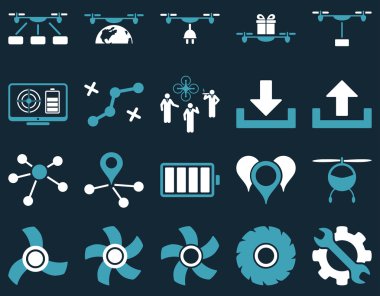 Hava uçak ve quadcopter aracı simgeler