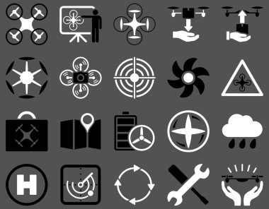 Hava uçak ve quadcopter aracı simgeler