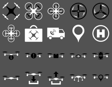 Hava uçak ve quadcopter aracı simgeler