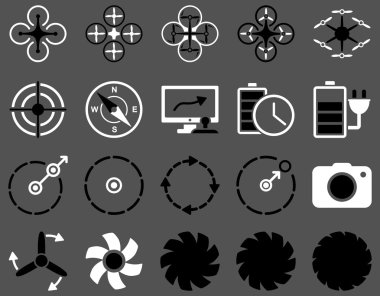 Hava uçak ve quadcopter aracı simgeler