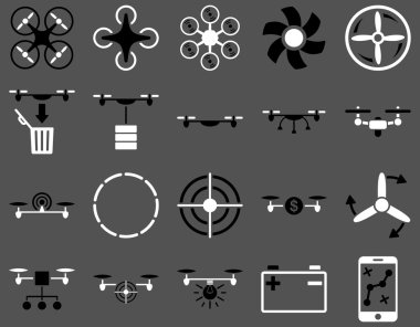 Hava uçak ve quadcopter aracı simgeler