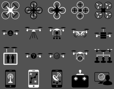 Hava uçak ve quadcopter aracı simgeler